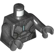 Torso Armor, Gray Panels and Bright Light Blue Line print, Pearl Titanium Arms, Dark Bluish Gray Hands