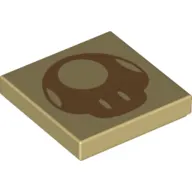 Tile 2 x 2 with Medium Nougat Super Mushroom Print