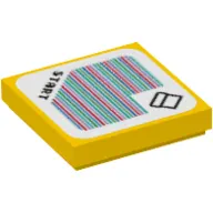 Tile 2 x 2 with 'Start' and Pipe with Squared Border, and Barcode Print (Sticker)