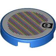 Tile Round 2 x 2 with Bottom Stud Holder and Shy Guy and Barcode Print (Sticker)