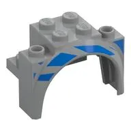 Wheel Arch, Mudguard 4 x 2 1/2 x 2 1/3 with Blue Stripes print