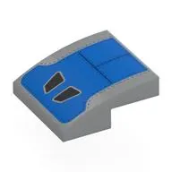 Brick Curved 2 x 2 x 2/3 with Blue Shape, Ribbits, Black Air Intakes print