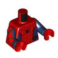 Torso Bodysuit, Black Spider, Webs print (Spider-Man), Printed Dark Blue Arms, Red Hands