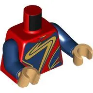Torso, Blue/Red Armor, Gold Swirl Decoration print, Dark Blue Arms, Warm Tan Hands