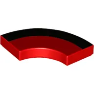 Tile 2 x 2 Curved, Macaroni with Black Stripe print