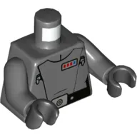 Torso, Imperial Officer Uniform, Red/Blue Decorations, Black Belt print, Dark Bluish Gray Arms, Black Hands