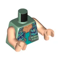 Torso, Dark Purple/Dark Turquoise Squares, Dark Turquoise Vest print, Light Nougat Arms and Hands
