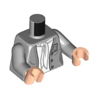 Torso, Jacket with Cat Stitch, White Vest, Scarf print, Light Bluish Gray Arms, Light Nougat Hands