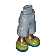 Minidoll Hips and Cargo Pants with Reddish Brown Legs and Olive Green Shoes, Dark Blue Soles, White Laces print [Thin Hinge]