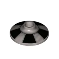 Dish 2 x 2 Inverted [Radar] with Black Stripes/Spokes print