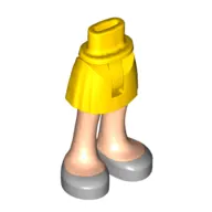Minidoll Hips and Short Skirt with Light Nougat Legs and Silver Shoes [Thin Hinge]