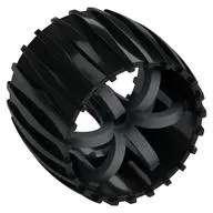 Wheel 49.5 Mars Rover with Flat Silver Spokes Pattern