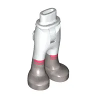 Minidoll Hips and Trousers with Back Pockets with Coral Stripes, Silver Boots print [Thin Hinge]