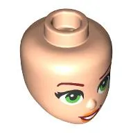 Minidoll Head Dark Red Eyebrows, Bright Green Eyes print