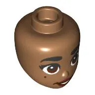 Minidoll Head Thick Black Eyebrows, Reddish Brown Eyes, Dark Red Lips print