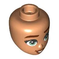 Minidoll Head with Reddish Brown Eyebrows, Olive Green Eyes print