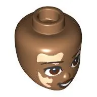 Minidoll Head with Reddish Brown Eyes, Light Nougat Vitiligo Patches print