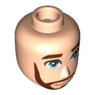 Minidoll Head Male with Reddish Brown Eyebrows, Full Beard, Bright Light Blue Eyes print
