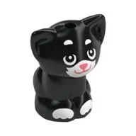 Animal, Cat, Kitten Sitting with White Fur, Coral Nose print (Shadow)
