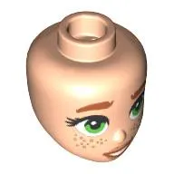 Minidoll Head Dark Orange Eyebrows, Bright Green Eyes, Freckles print