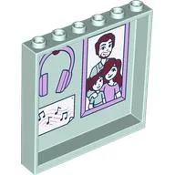 Panel 1 x 6 x 5 with Headphones, Music Notes, Family Portrait print