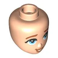 Minidoll Head with Brown Eyebrows, Bright Light Blue Eyes, Looking Up, Open Mouth print