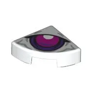 Tile Round 1 x 1 Quarter with Dark Purple/Dark Pink Eye print