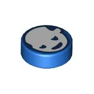 Tile Round 1 x 1 with White Silhouette of Head (Hokusai) print