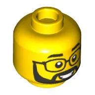 Minifig Head, Glasses, Beard, Moustache, Big Grin print