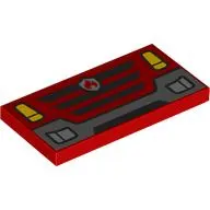 Tile 2 x 4 with Car Front, Fender, Headlights, Grill, Fire Fighter Logo print