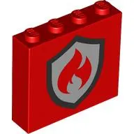 Brick 1 x 4 x 3 with Fire Logo Print