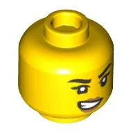 Minifig Head, Medium Nougat Lips, Lopsided Grin / Scared print