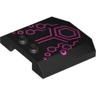 Brick Wedged, Curved Triple 4 x 4 x 2/3 with 2 Studs, Dark Pink Hegaons Print
