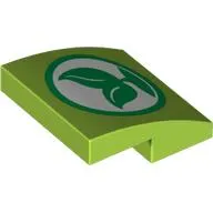 Brick Curved 2 x 2 x 2/3 with Leaf Symbol Print
