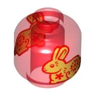 Minifig Head (No Face), Gold Bunny/Rabbit print