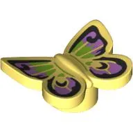 Insect, Butterfly with Lavender/Lime Colors, Black Trim print