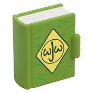 Duplo Book, Bright Light Yellow Diamond, Dark Green 'JWJ' print
