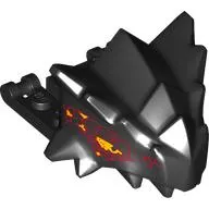 Creature Body Part, Dragon Head Upper Jaw with 2 x 4 Studs, Bars with Yellow Eye, Black Markings print