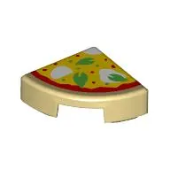 Tile Round 1 x 1 Quarter with Pizza print