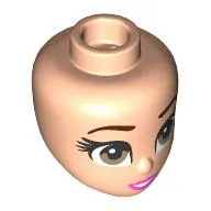 Minidoll Head Reddish Brown Eyebrows, Brown Eyes, Dark Pink Lips print