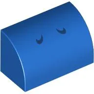 Brick Curved 1 x 2 x 1 No Studs with Dark Blue Lines (Yoshi Nostrils) Print
