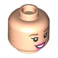 Minifig Head Aurora, Dark Orange Eyebrows, Dark Pink Lips, Open Moth Teeth Smile/Closed Eyes print