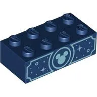 Brick 2 x 4 with Medium Azure Mickey Mouse Logo, Decorations print