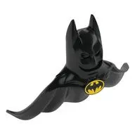 Mask, Batman Cowl with Cape, Yellow Batman Logo with 1 Center Bottom Points print