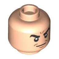 Minifig Head Sandman, Thick Black Eyebrows, Angry Frown print