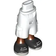Minidoll Hips and Cargo Pants with Reddish Brown Legs, Dark Blue/Sand Blue Shoes print [Thin Hinge]