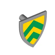 Shield Triangular with Yellow and Green Stripes Print