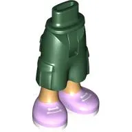 Minidoll Hips and Cargo Pants with Warm Tan Legs, Lavender Shoes print [Thin Hinge]