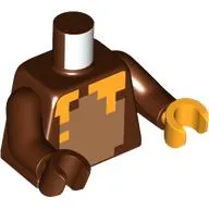 Torso, Odd Hands, Pixelated Medium Nougat Chest, Orange Spots print, Reddish Brown Arms, Left Reddish Brown Hand, Right Bright Light Orange Hands