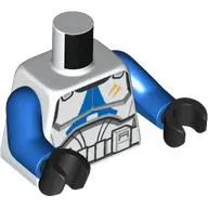 Torso, Clone Trooper Armor, Blue Markings print, Blue Arms, Black Hands